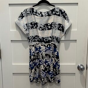 NWT Mara Hoffman Verbena Cuff Romper Navy Multi Patterned jumpsuit new $325